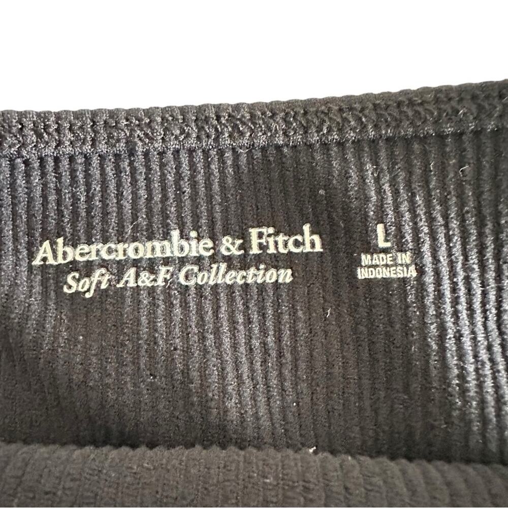 Abercrombie & Fitch Soft AF Black Ribbed Crop Tank Top Am Spaghetti Straps L - Picture 7 of 7